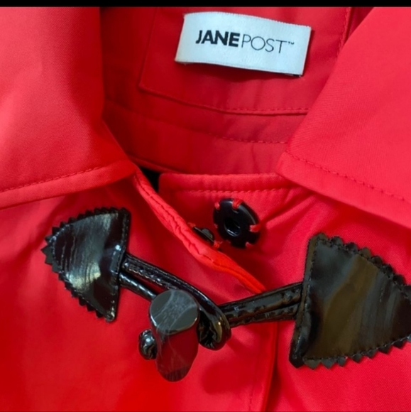 Jane Post Red Raincoat - Picture 3 of 9